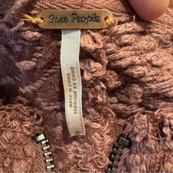 Free People Textured Knit Jacket in Plum - Picture 9 of 11